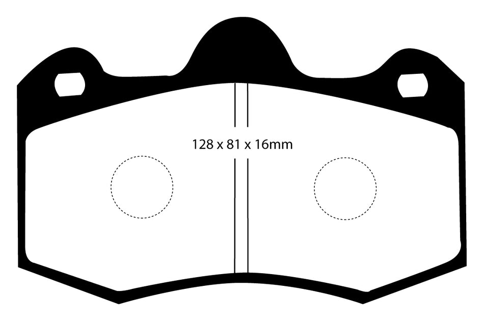 EBC Bluestuff NDX Bremsbeläge Vorderachse DP5036NDX mit R90 für Lotus EVORA 3.5 430 (321kw/ 436PS) Baujahr: 06/17-