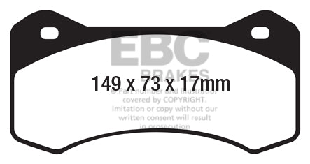 EBC Yellowstuff Bremsbeläge Vorderachse DP4054R ohne R90 für Wilwood Bremssättel W6A W6A