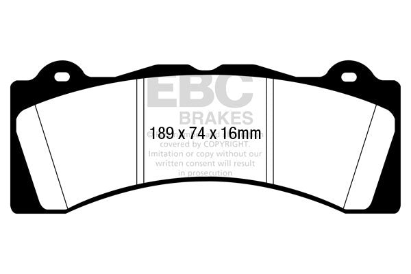 EBC Yellowstuff Bremsbeläge Vorderachse DP4059R ohne R90 für Brembo Bremssättel XA5… XA5.71.M2