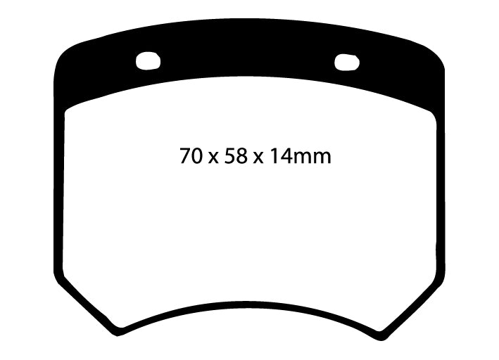 EBC Greenstuff 2000 Bremsbeläge Vorderachse und Hinterachse DP2102 mit R90 für Austin Mini MK 1 1275 GT , 1.3 (39kw/ 53PS) Baujahr: 10/69-08/80 mit HSN TSN: 2049 311