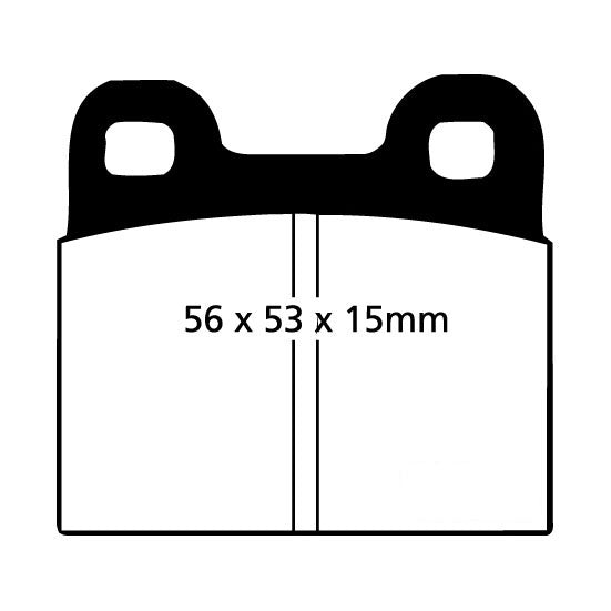 EBC Greenstuff 2000 Bremsbeläge Vorderachse und Hinterachse DP2105 mit R90 für VW Käfer 1302 , 1.6 (37kw/ 50PS) Baujahr: 01/70-08/72 mit HSN TSN: 0600 388