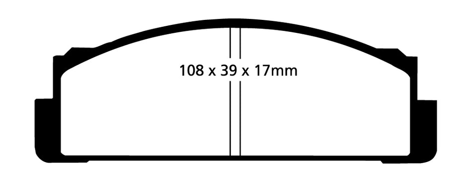 EBC Yellowstuff Bremsbeläge Vorderachse DP4116R ohne R90 für Fiat 124 Spider 1500 Sport BS , 1.4 (66kw/ 90PS) Baujahr: 01/66-12/72 mit HSN TSN: 4001 359