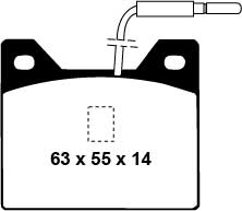 EBC Blackstuff Bremsbeläge Hinterachse DP122 ohne R90 für Peugeot 504 2.0 (68kw/ 92PS) Baujahr: 04/71-07/86 mit HSN TSN: 3003 391