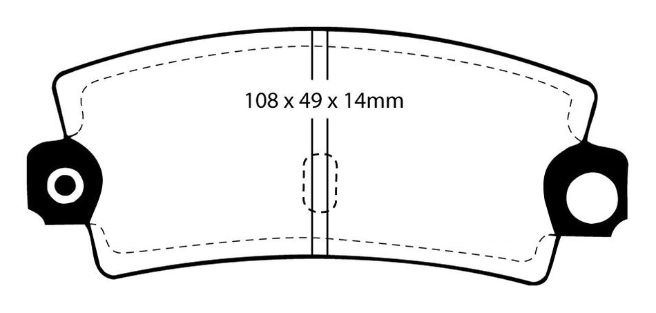 EBC Redstuff Bremsbeläge Hinterachse DP3189C ohne R90 für Renault Espace 1 2.0i Quadra (87kw/ 118PS) Baujahr: 03/88-12/92 mit HSN TSN: 3128 325