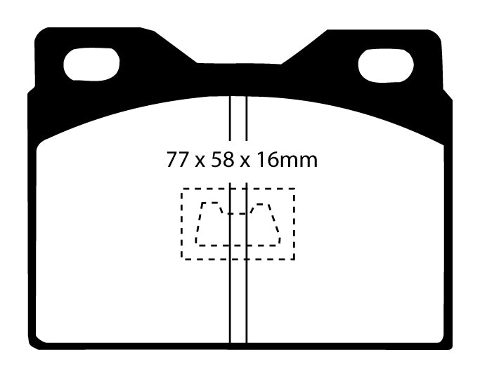 EBC Yellowstuff Bremsbeläge Vorderachse DP4220R ohne R90 für Peugeot 104 45292 (42kw/ 57PS) Baujahr: 08/79-06/83 mit HSN TSN: 3003 426