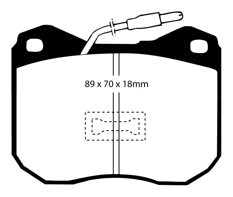 EBC Blackstuff Bremsbeläge Vorderachse DP239 ohne R90 für Peugeot 504 2.3 D (51kw/ 69PS) Baujahr: 07/75-07/86 mit HSN TSN: 3003 408