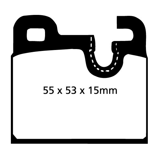 EBC Blackstuff Bremsbeläge Hinterachse DP283 ohne R90 für BMW 6 630 CS (135kw/ 184PS) Baujahr: 04/76-08/79 mit HSN TSN: 0005 408