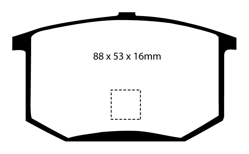 EBC Yellowstuff Bremsbeläge Hinterachse DP4298R ohne R90 für Lotus Esprit S3 45324 (119kw/ 162PS) Baujahr: 05/80-08/86