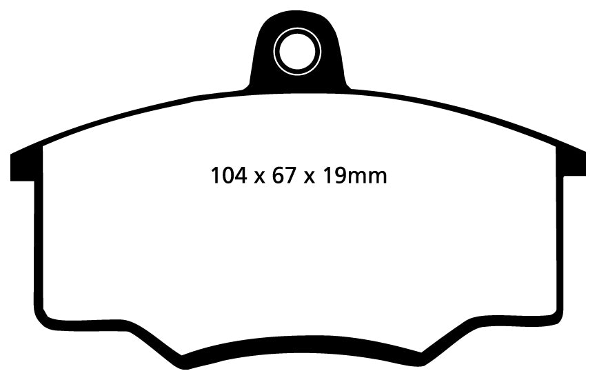 EBC Blackstuff Bremsbeläge Vorderachse DP310 mit R90 für EBC RP-Bremsbeläge  45444 (54kw/ 73PS) Baujahr: 02/86-07/86 mit HSN TSN: 0588 367