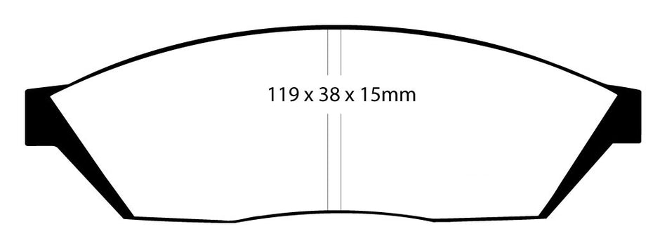 EBC Blackstuff Bremsbeläge Vorderachse DP374 ohne R90 für Triumph Acclaim 1.3 (XD) (51kw/ 69PS) Baujahr: 01/82-12/85  mit HSN TSN: 2111 310
