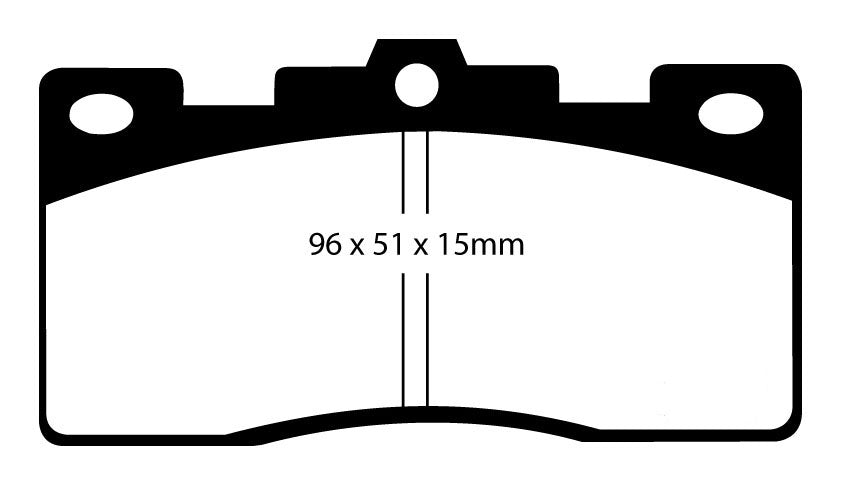 EBC Blackstuff Bremsbeläge Hinterachse DP376 ohne R90 für Toyota Crown 2.8 SI (107kw/ 146PS) Baujahr: 04/80-07/83 mit HSN TSN: 7104 361