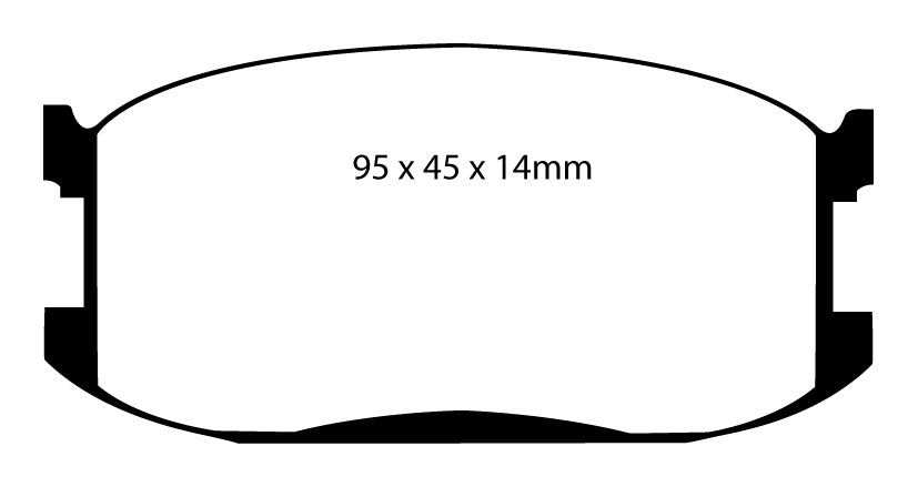 EBC Blackstuff Bremsbeläge Vorderachse DP387 ohne R90 für Mazda 323 (2) 45352 (44kw/ 60PS) Baujahr: 11/80-10/85 mit HSN TSN: 7108 322