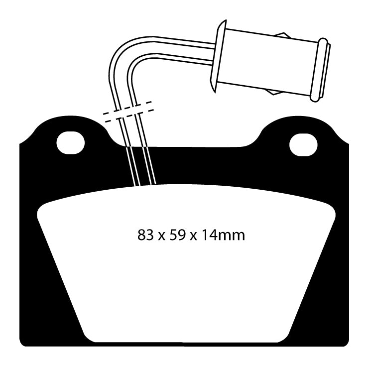 EBC Blackstuff Bremsbeläge Vorderachse DP398 mit R90 für MG METRO 1300 (54kw/ 73PS) Baujahr: 05/82-09/90