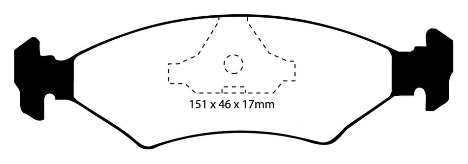 EBC Bluestuff NDX Bremsbeläge Vorderachse und Hinterachse DP5415NDX mit R90 für Ford Fiesta 3 45383 (54kw/ 73PS) Baujahr: 03/89-12/95 mit HSN TSN: 0928 713