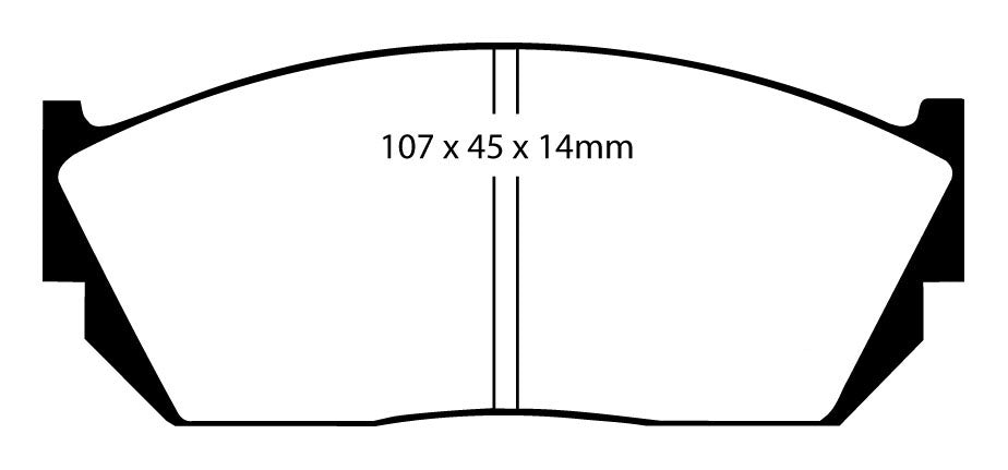 EBC Blackstuff Bremsbeläge Vorderachse DP432 ohne R90 für Honda CRX 1 1.5i (74kw/ 101PS) Baujahr: 10/83-11/86 mit HSN TSN: 7100 412