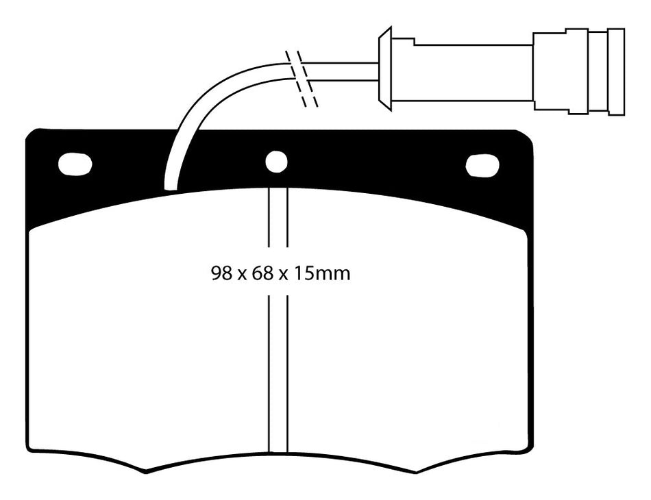 EBC Blackstuff Bremsbeläge Vorderachse DP437 ohne R90 für Ford Granada 2 2.8i (118kw/ 160PS) Baujahr: 08/77-08/81 mit HSN TSN: 0928 486