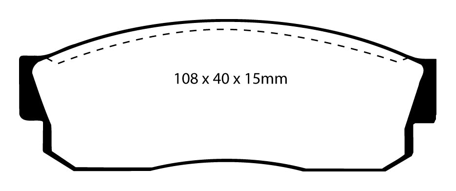 EBC Redstuff Bremsbeläge Vorderachse DP3452C ohne R90 für Nissan Sunny 2 1.4 LX (55kw/ 75PS) Baujahr: 01/89-08/91 mit HSN TSN: 7105 451