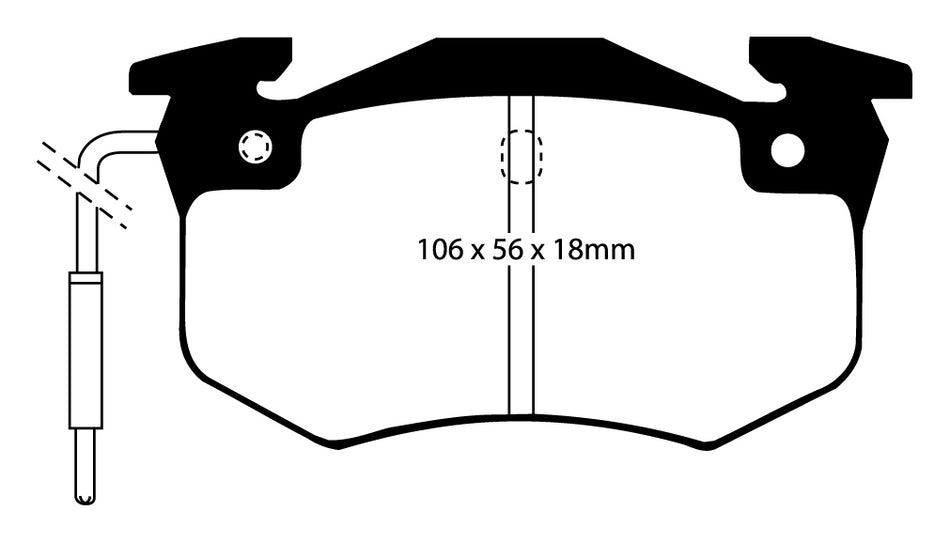 EBC Blackstuff Bremsbeläge Vorderachse und Hinterachse DP458 mit R90 für Citroën BX 1.9 GTi 4x4 (88kw/ 120PS) Baujahr: 06/88-02/93 mit HSN TSN: 3001 228