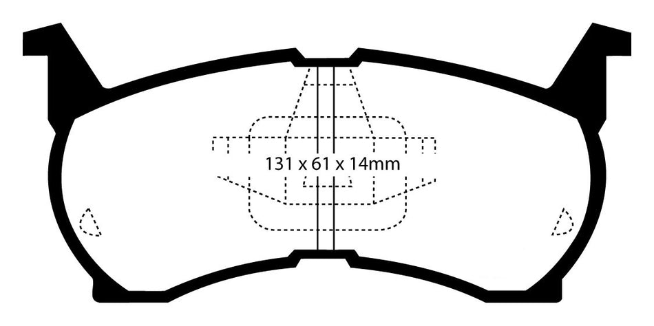 EBC Blackstuff Bremsbeläge Vorderachse DP490 ohne R90 für Mazda 626 (2) 2.0 D (46kw/ 63PS) Baujahr: 01/83-06/87 mit HSN TSN: 7118 315