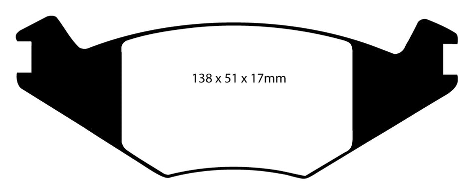 EBC Blackstuff Bremsbeläge Vorderachse DP515 mit R90 für VW Polo 1.3 D (33kw/ 45PS) Baujahr: 08/86-12/88 mit HSN TSN: 0600 690