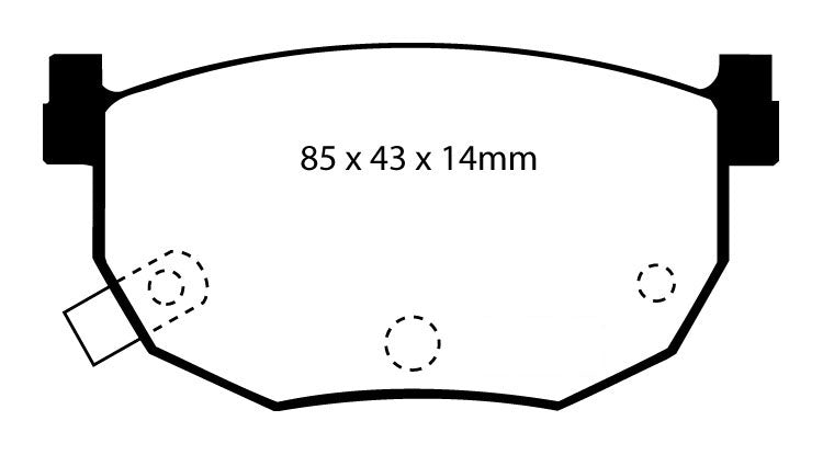 EBC Blackstuff Bremsbeläge Hinterachse DP528 mit R90 für Hyundai Elantra 45444 (79kw/ 107PS) Baujahr: 06/00- mit HSN TSN: 8252 400