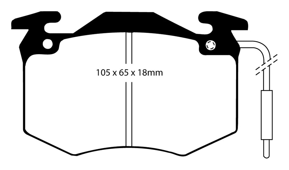 EBC Redstuff Bremsbeläge Vorderachse und Hinterachse DP3546C mit R90 für Peugeot 505 45324 (85kw/ 116PS) Baujahr: 05/81-10/84 mit HSN TSN: 3003 439