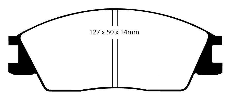 EBC Blackstuff Bremsbeläge Vorderachse DP556 ohne R90 für Hyundai Pony/Excel 45413 (53kw/ 72PS) Baujahr: 01/90-01/95 mit HSN TSN: 8252 305