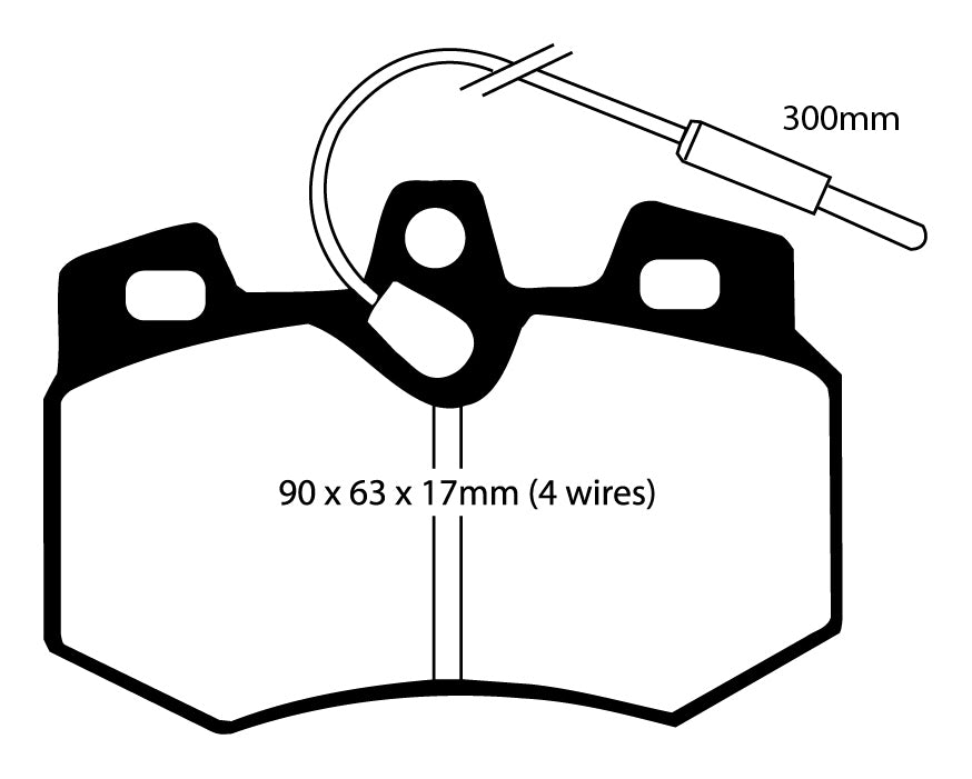 EBC Blackstuff Bremsbeläge Vorderachse DP575/4 mit R90 für Citroën C15 1.8 D (44kw/ 60PS) Baujahr: 07/86-12/00 mit HSN TSN: 3001 439