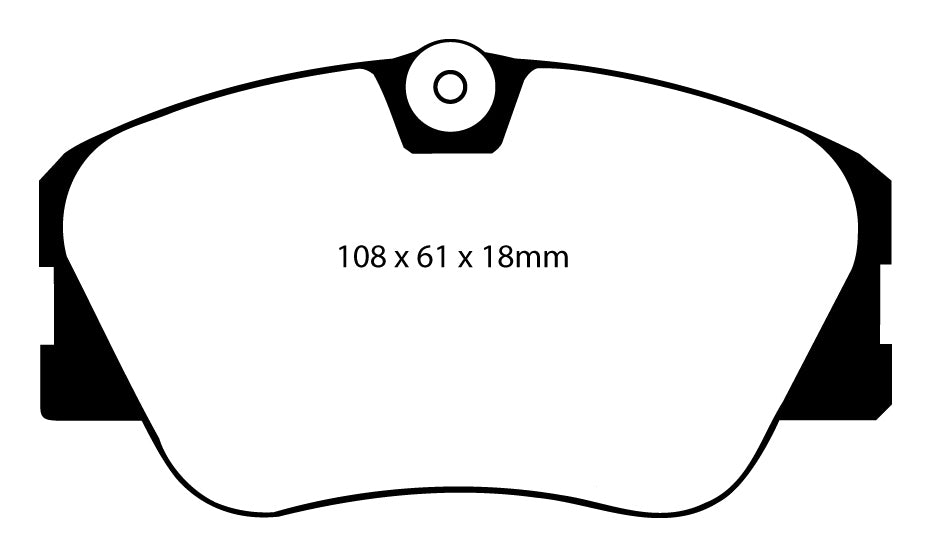 EBC Redstuff Bremsbeläge Vorderachse DP3577C ohne R90 für Mercedes-Benz Kombi 200 TE (100kw/ 136PS) Baujahr: 10/92-06/93