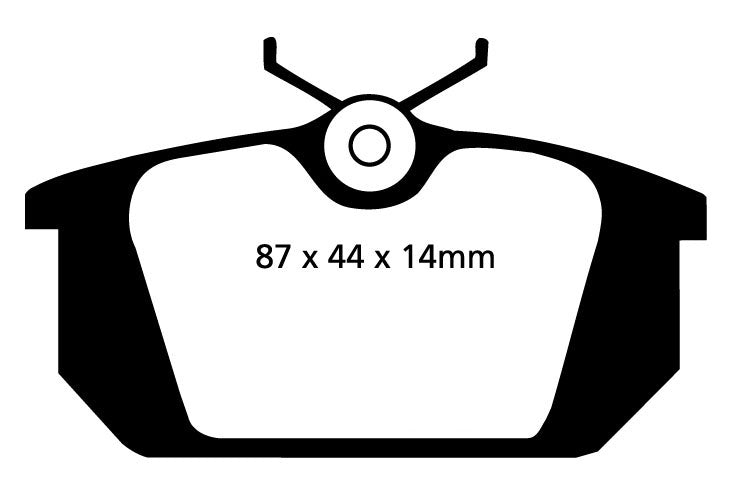 EBC Blackstuff Bremsbeläge Hinterachse DP596 mit R90 für Fiat Tempra 1.4i.e. (51kw/ 69PS) Baujahr: 03/92-08/96 mit HSN TSN: 4001 628