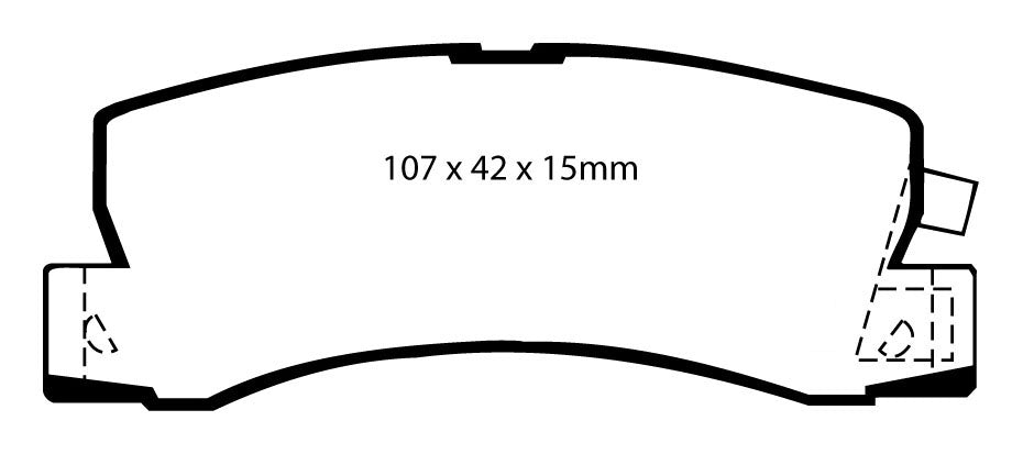 EBC Yellowstuff Bremsbeläge Hinterachse DP4628R ohne R90 für Toyota Camry 2 1.8i (66kw/ 90PS) Baujahr: 10/86-08/88