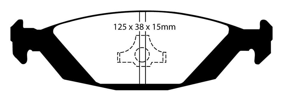 EBC Redstuff Bremsbeläge Hinterachse DP3635C ohne R90 für Saab 900 (1) 2.0 Turbo-16 S (129kw/ 175PS) Baujahr: 02/84-12/88 mit HSN TSN: 9107 319