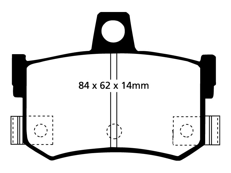 EBC Yellowstuff Bremsbeläge Hinterachse DP4662/2R ohne R90 für MG MGF 45444 (82kw/ 111PS) Baujahr: 02/00-03/02 mit HSN TSN: 2142 330