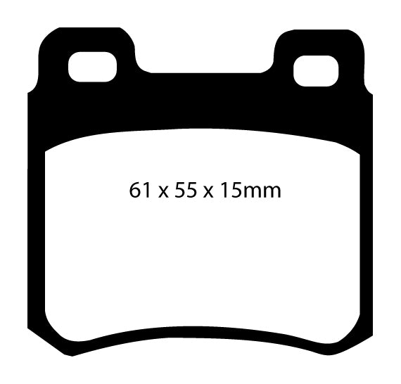 EBC Redstuff Bremsbeläge Hinterachse DP3671C ohne R90 für Mercedes-Benz Stufenheck 300 E (132kw/ 180PS) Baujahr: 08/85-08/92 mit HSN TSN: 0708 344