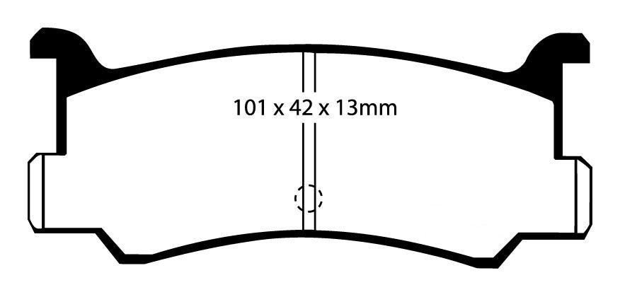 EBC Blackstuff Bremsbeläge Hinterachse DP673 ohne R90 für Daihatsu Charade 4 1.3 16V (55kw/ 75PS) Baujahr: 05/96-11/99 mit HSN TSN: 7111 351