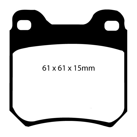 EBC Yellowstuff Bremsbeläge Hinterachse DP4675R mit R90 für Opel Omega B 3.0 V6 (155kw/ 211PS) Baujahr: 04/94-02/01 mit HSN TSN: 0035 338