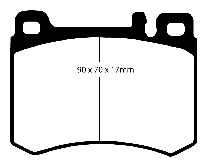 EBC Blackstuff Bremsbeläge Vorderachse DP681 mit R90 für Mercedes-Benz SL 500 SL (180kw/ 245PS) Baujahr: 01/86-08/89 mit HSN TSN: 0708 300