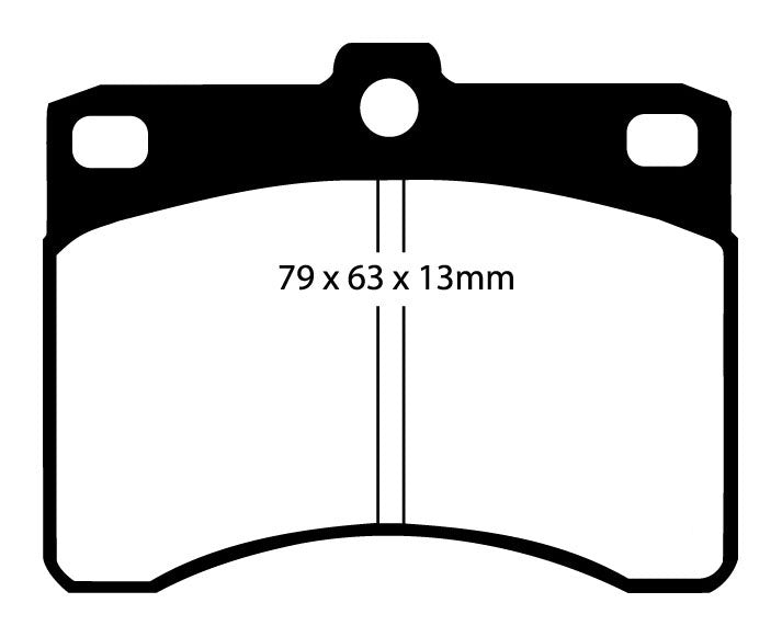 EBC Blackstuff Bremsbeläge Vorderachse DP685 ohne R90 für Daihatsu Cuore 2 0.8 (29kw/ 39PS) Baujahr: 11/89-12/90 mit HSN TSN: 7111 337