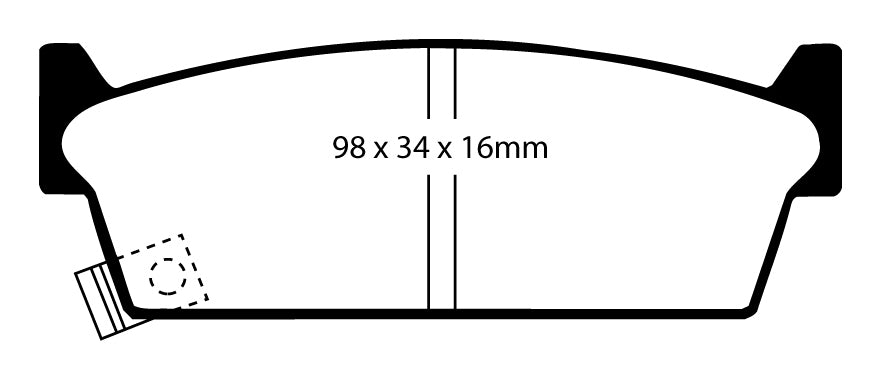 EBC Redstuff Bremsbeläge Hinterachse DP3686/2C ohne R90 für Nissan 200 SX 1.8 Turbo (124kw/ 169PS) Baujahr: 07/88-11/93 mit HSN TSN: 7105 459