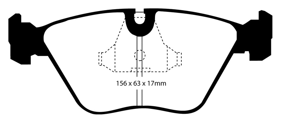 EBC Blackstuff Bremsbeläge Vorderachse DP689/2 mit R90 für Jaguar XJ 6 , 2.9 (108kw/ 147PS) Baujahr: 10/86-08/90 mit HSN TSN: 2051 319