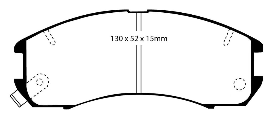 EBC Redstuff Bremsbeläge Vorderachse DP3705C ohne R90 für Mazda 626 (3) 2.0 D (44kw/ 60PS) Baujahr: 07/87-07/91 mit HSN TSN: 7118 357