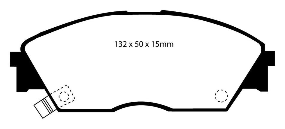 EBC Yellowstuff Bremsbeläge Vorderachse DP4706R ohne R90 für Honda Civic Shuttle 2 1.6i 16V 4WD (81kw/ 110PS) Baujahr: 01/88-02/95 mit HSN TSN: 7100 467