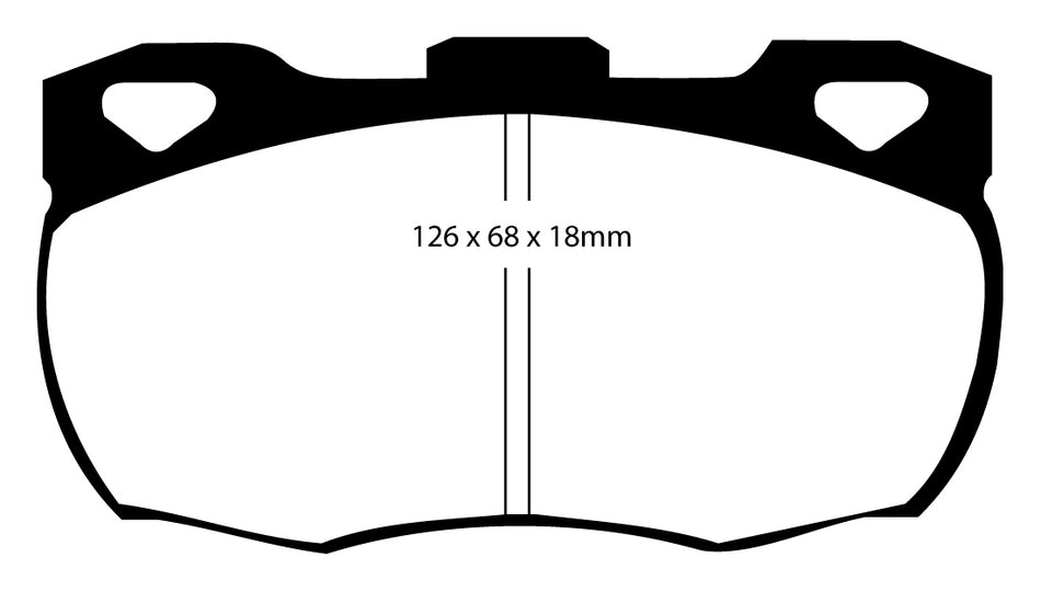 EBC Yellowstuff Bremsbeläge Vorderachse DP4708R mit R90 für Land Rover Defender 110/130 2.4 TD Baujahr: 2007-2012