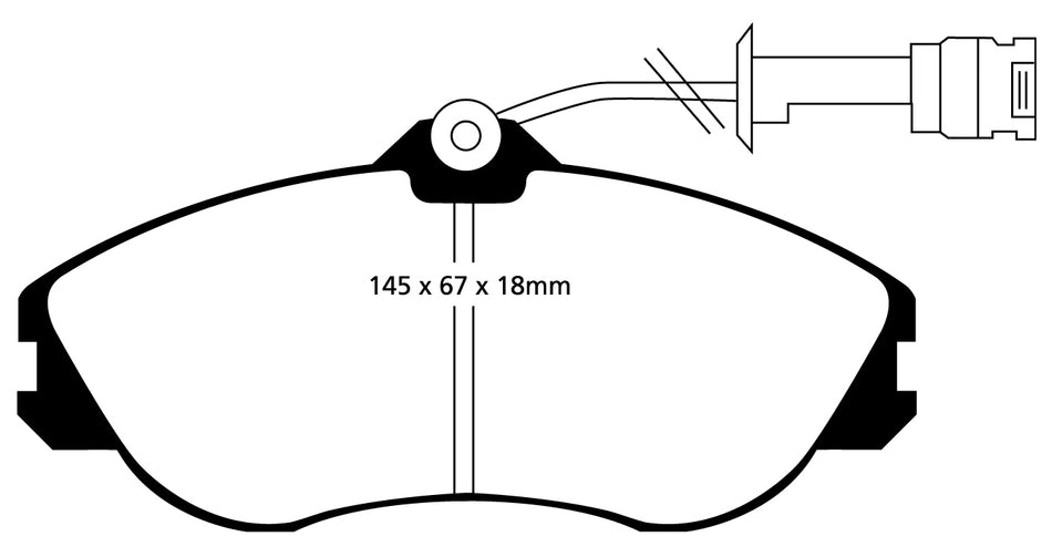 EBC Redstuff Bremsbeläge Vorderachse DP3711C mit R90 für Audi Coupe 2.3 S2 quattro (162kw/ 220PS) Baujahr: 09/90-09/92 mit HSN TSN: 0588 503