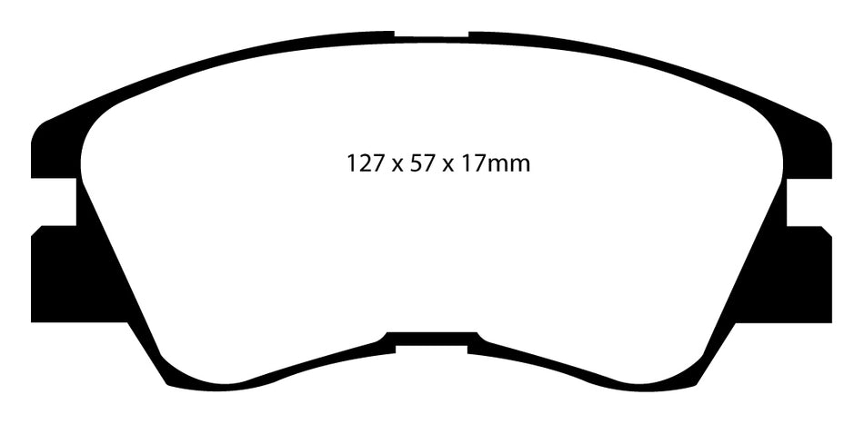 EBC Blackstuff Bremsbeläge Vorderachse DP716 ohne R90 für Mitsubishi L 300 (2) 2.5 D (51kw/ 69PS) Baujahr: 11/86- mit HSN TSN: 7107 512