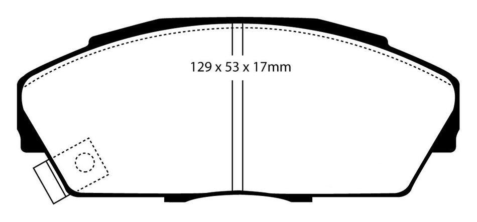 EBC Redstuff Bremsbeläge Vorderachse DP3719/2C ohne R90 für Honda Civic 4 1.6i 16V Vtec (110kw/ 150PS) Baujahr: 10/89-09/91 mit HSN TSN: 7100 471