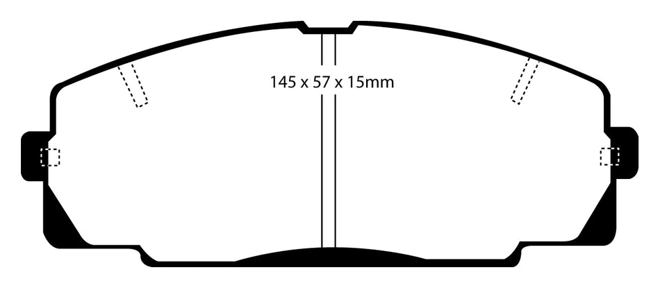 EBC Blackstuff Bremsbeläge Vorderachse DP722 mit R90 für Toyota Hiace 2 45505 (58kw/ 79PS) Baujahr: 03/83-11/89 mit HSN TSN: 7104 505