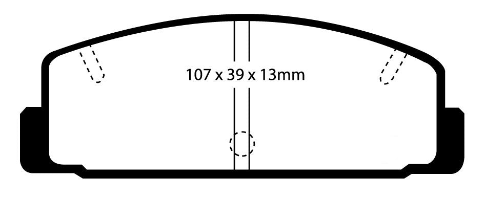 EBC Redstuff Bremsbeläge Hinterachse DP3729C mit R90 für Mazda 323 S (6) 2.0 TD (66kw/ 90PS) Baujahr: 09/98-05/04 mit HSN TSN: 7118 210