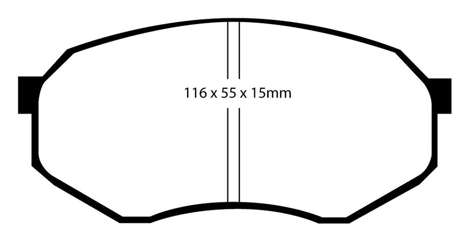 EBC Blackstuff Bremsbeläge Vorderachse DP730 ohne R90 für Mazda 929 (3) 2.0 (85kw/ 115PS) Baujahr: 06/87-12/88 mit HSN TSN: 7118 346