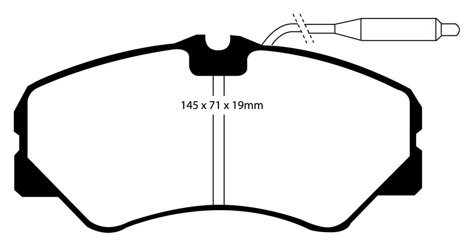 EBC Blackstuff Bremsbeläge Vorderachse DP735 ohne R90 für Citroën C25 2.5 D (54kw/ 73PS) Baujahr: 10/85-02/94 mit HSN TSN: 3001 504